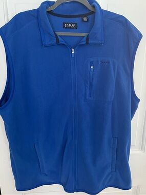 Men’s Chaps Micro Fleece Zip Front Vest size XXL Blue